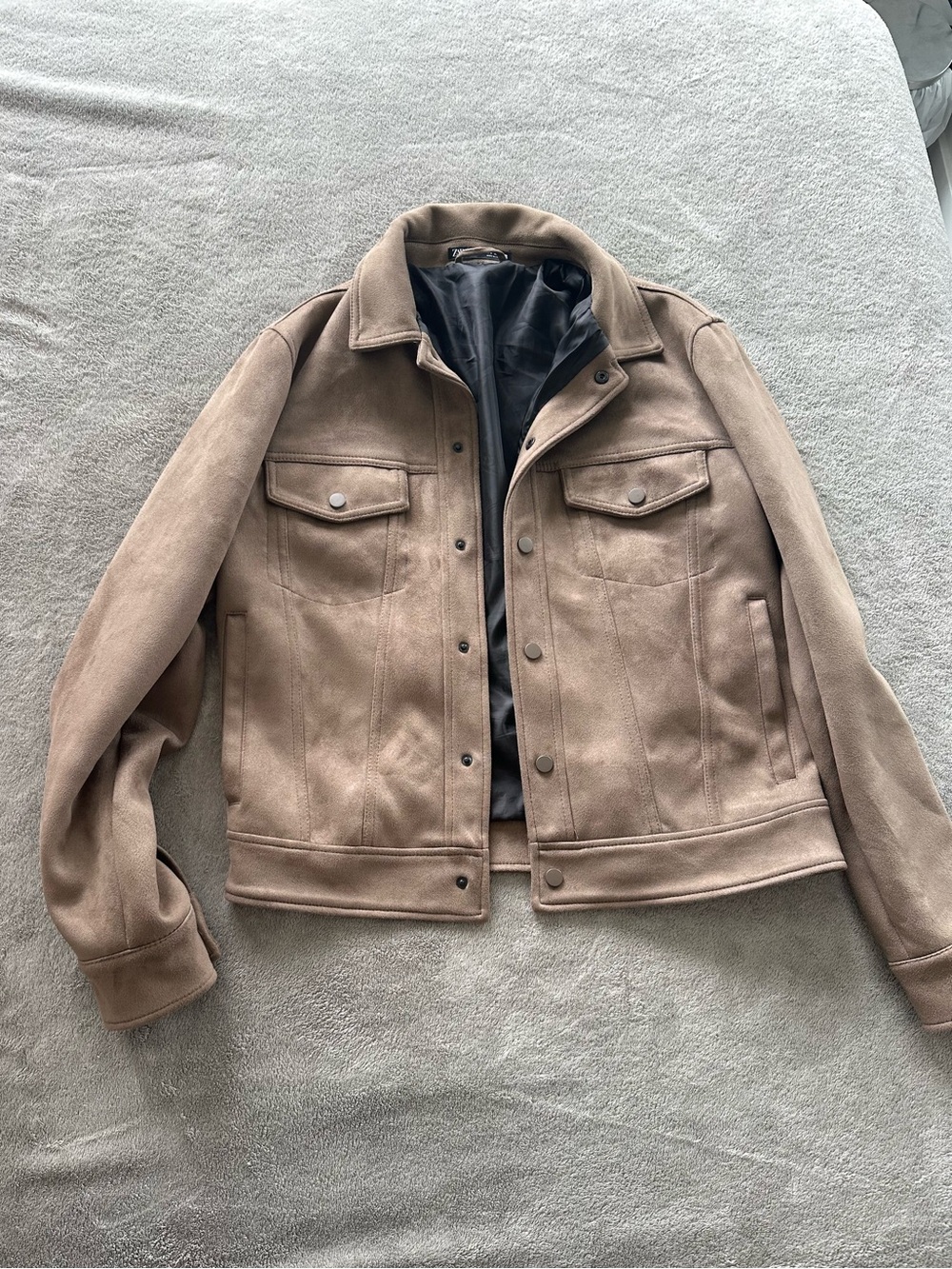 Zara Faux Suede Jacket – Dark Beige – Men’s M